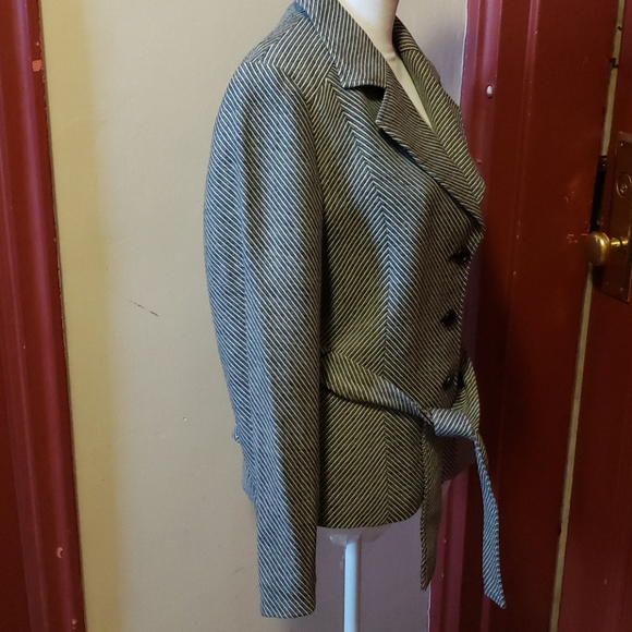Talbots Ladies Black/Gray Stripe Jacket Size 12 - Picture 6 of 16